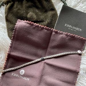 John Hardy Silver Chain Bracelet Black Sapphire